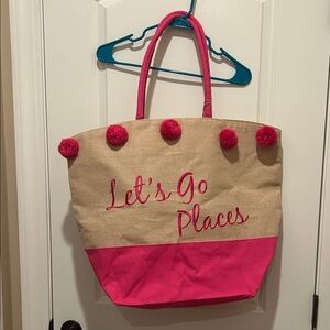 Chic Pink and Tan Tote Bag